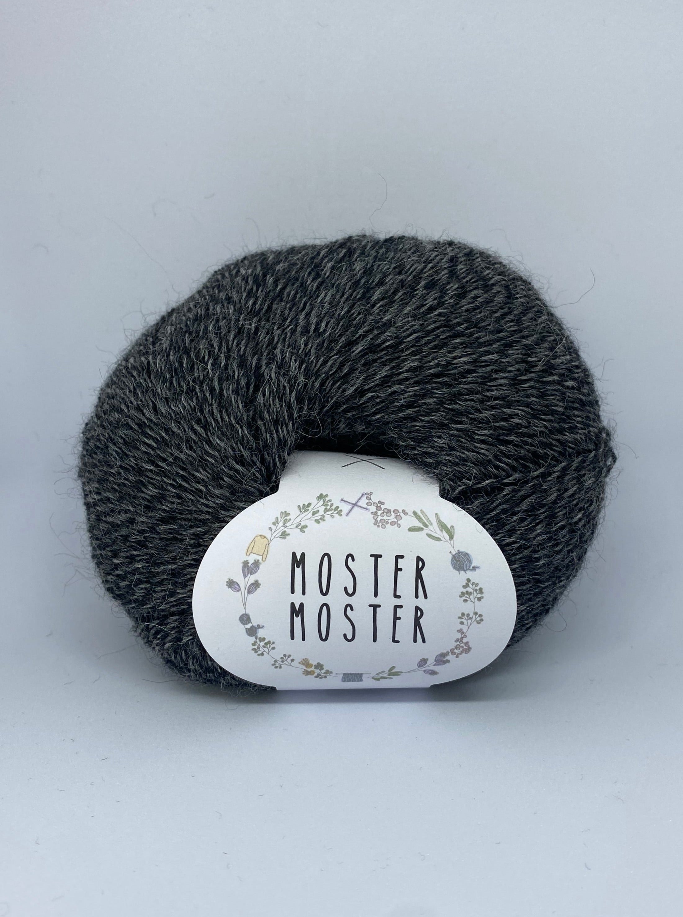 GRÅMELERET - TYND BABY ALPACA FØLGETRÅD