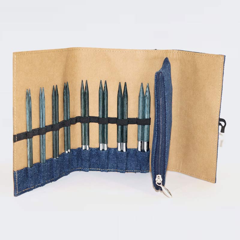 INDIGO WOOD INTERCHANGEABLE NEEDLE SET - 3.5 - 8.0 MM