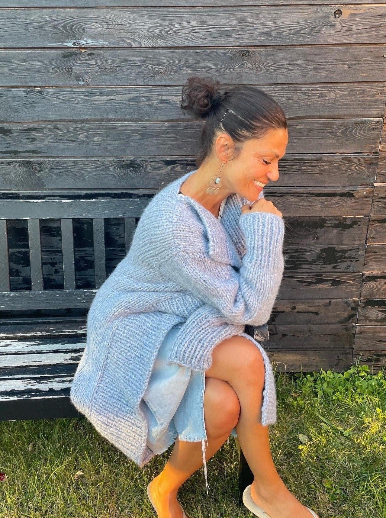 KIT TIL "NYNNE OVERSIZE CARDIGAN MED RIB"